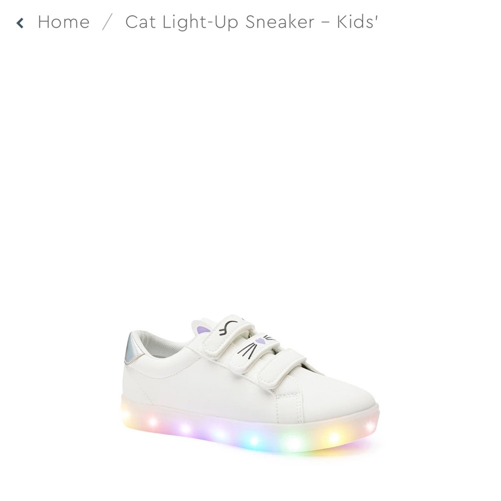 JustFab Fab Kids Cat Light Up Sneaker - 7Y